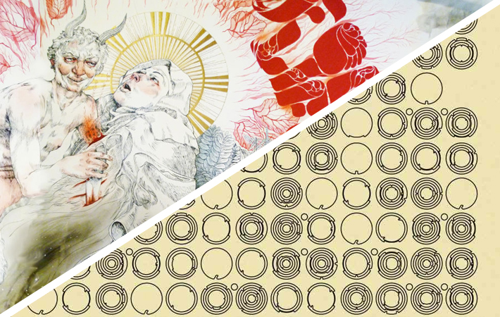 Details of works by Helen Bayly and Tim Roseborough