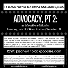 Artist Salon Advocacy Part Two black and white