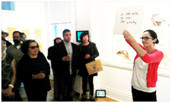 Susan O'Malley performs "One Minute Smile" at the opening for Things Fall Apart (2013)